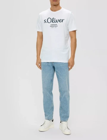 Tricou s.Oliver, alb Albastru