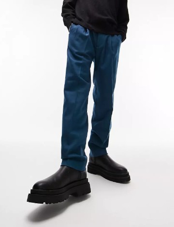 Pantaloni Topman, turcoaz