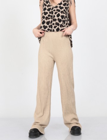 Pantaloni Pieces, crem