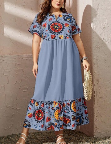 Rochie lunga SHEIN CURVE, bleu