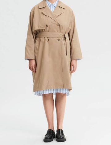 
						Trench Selected Femme, maro