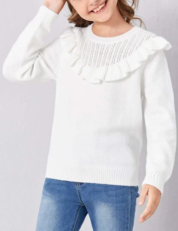 Pulover Shein Kids, alb, 9 ANI