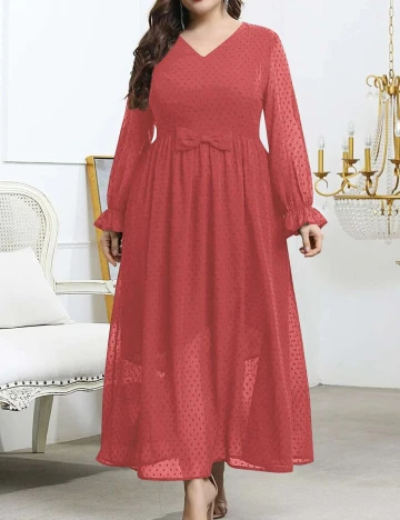 Rochie lunga SHEIN CURVE,Roz pudra inchis, 2XL
