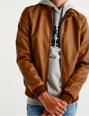 Geaca Pull&Bear, maro, L Maro