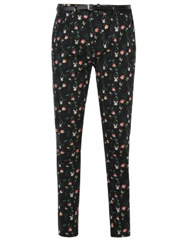 Pantaloni Top Secret, negru floral, 38