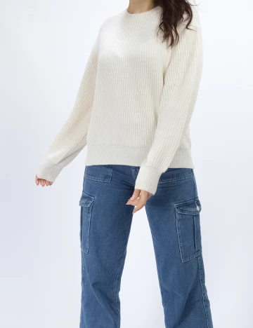 Pulover Wild Flower, crem, M/L