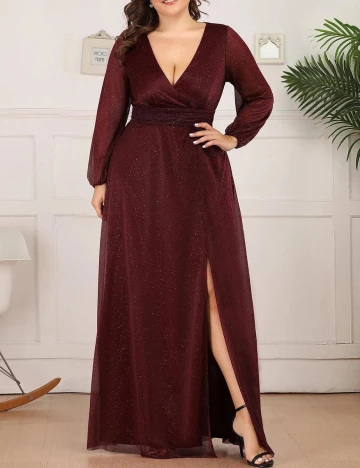Rochie lunga Ever-Pretty, visiniu, 4XL