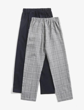 Set pantaloni Shein Kids, bleumarin/gri, 11-12 ANI Gri