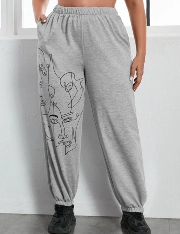 Pantaloni SHEIN CURVE, gri, 1 XL