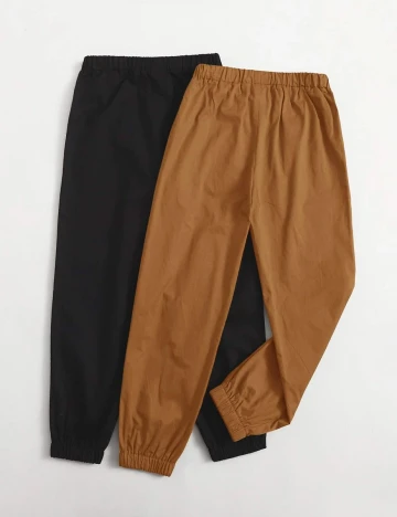 Set pantaloni Shein Kids, negru/maro, 13-14 ANI