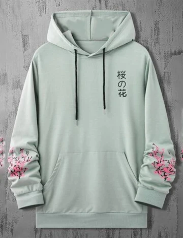 Hanorac SHEIN, turcoaz, L Verde