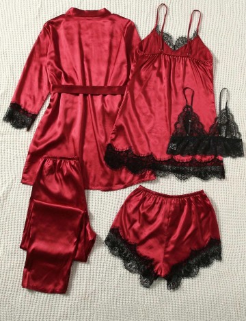 Set pijama SHEIN, rosu, S