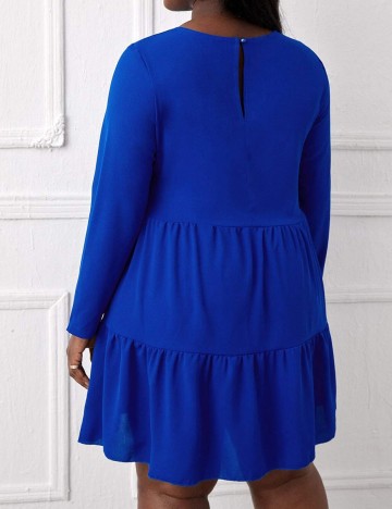 Rochie scurta SHEIN CURVE, albastru, 4XL