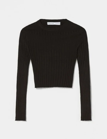 Top Bershka, negru, M Negru