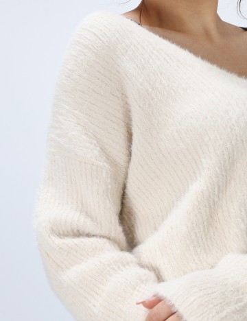 Cardigan Bershka, crem, M