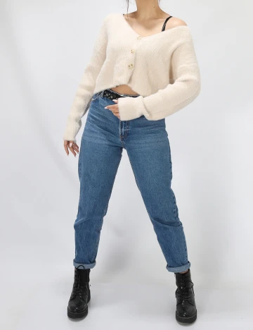 Cardigan Bershka, crem, M Crem