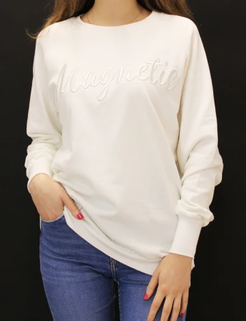 Bluza Stradivarius, alb, S