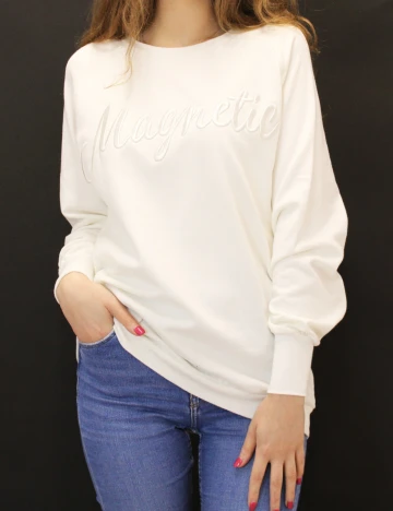 Bluza Stradivarius, alb, S
