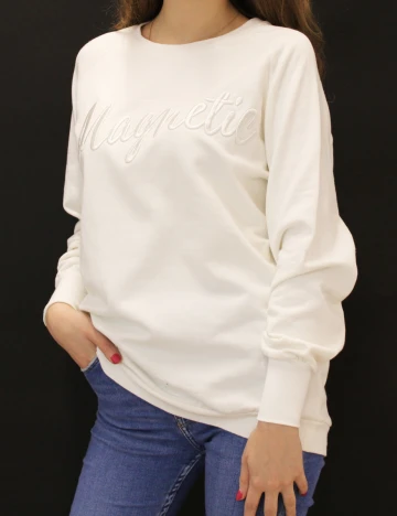 Bluza Stradivarius, alb, S