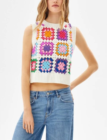 Vesta Bershka, alb, M Alb