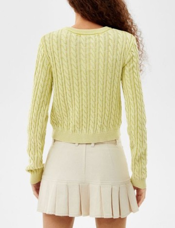 Pulover Bershka, verde, XS