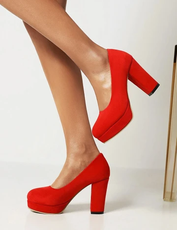 Pantofi cu toc SHEIN, rosu, 36