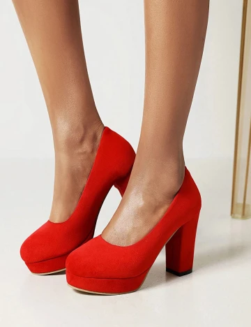 Pantofi cu toc SHEIN, rosu, 36