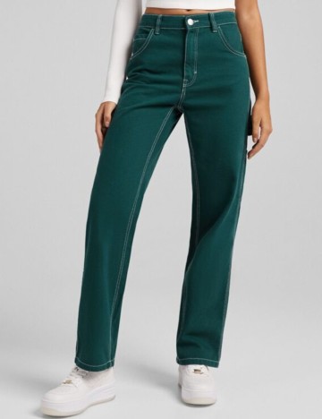 Blugi Bershka, verde, 38