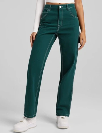 Blugi Bershka, verde, 38