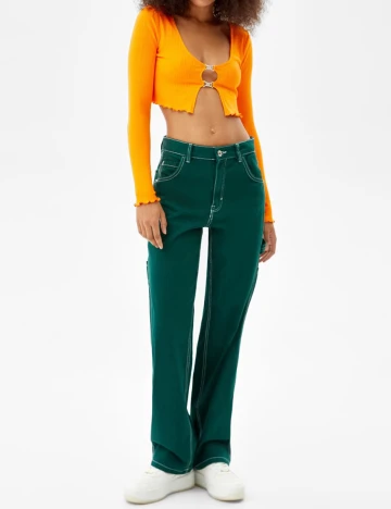 Top Bershka, portocaliu, S
