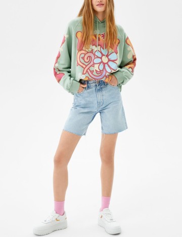 Hanorac Bershka, verde, XS