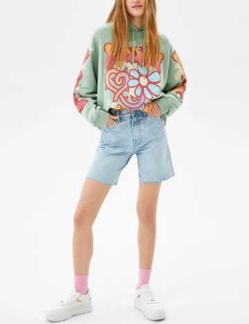Hanorac Bershka, verde, XS