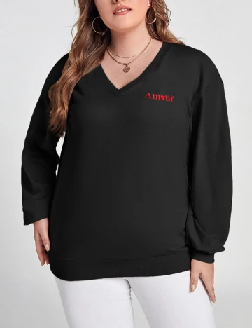 Bluza SHEIN CURVE, negru, 3XL