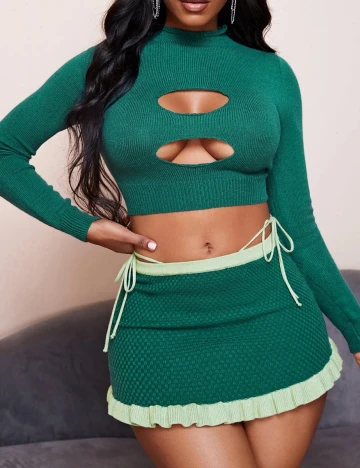 Top SHEIN, verde, S Verde