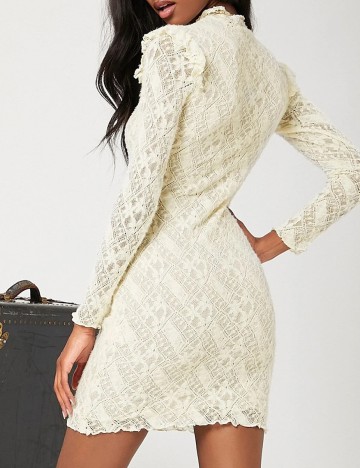 Rochie scurta SHEIN, ecru, S