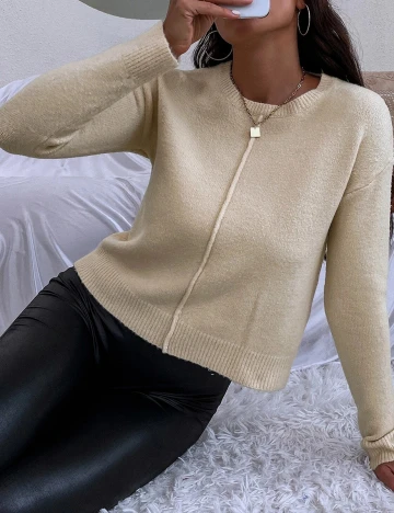 Pulover SHEIN, crem, L