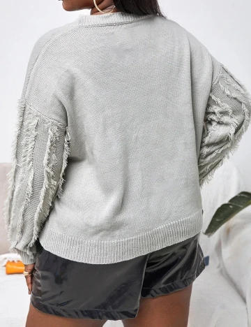 Pulover SHEIN CURVE, gri