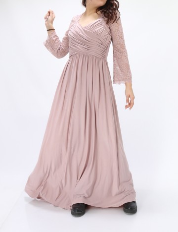 Rochie Lunga Chiara Forthi, roz pudra, M