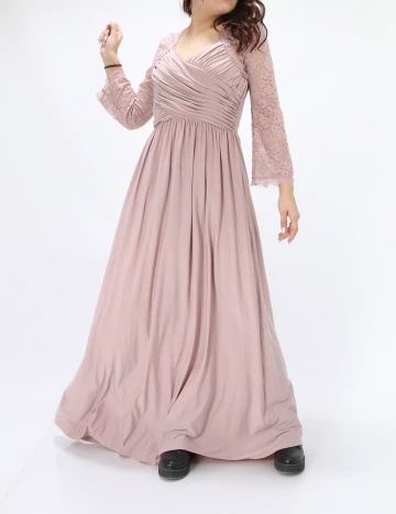 Rochie Lunga Chiara Forthi, roz pudra, M Roz