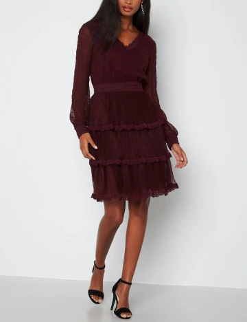 Rochie Scurta Happy Holly, grena, 36/38