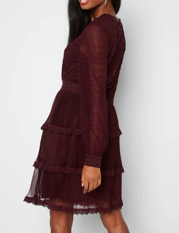 Rochie Scurta Happy Holly, grena, 36/38