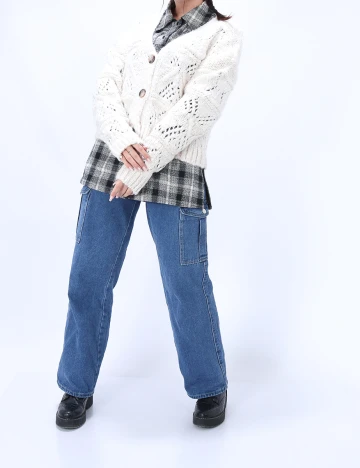 Cardigan Vero Moda, ecru, S Alb