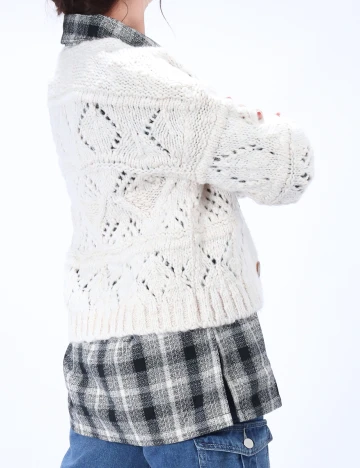 Cardigan Vero Moda, ecru, S Alb