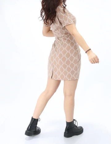 Rochie scurta Chiara Forthi, maro deschis, L