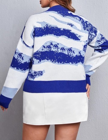 Cardigan SHEIN CURVE, albastru, 2XL