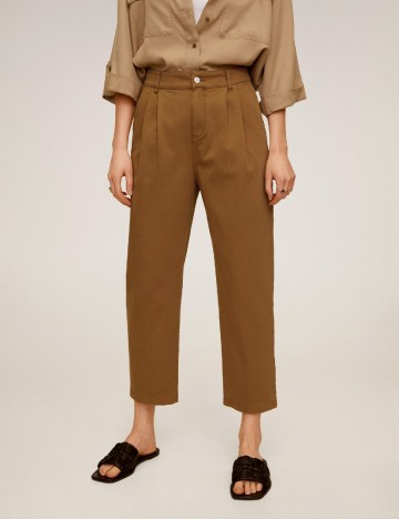 Pantaloni Mango, maro, 32