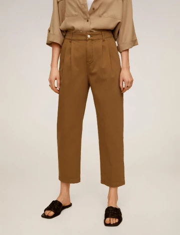 Pantaloni Mango, maro, 32