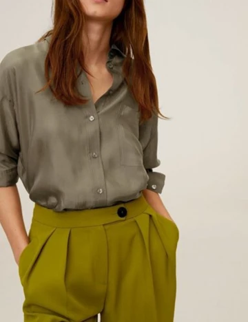 Camasa Mango, kaki, S Verde