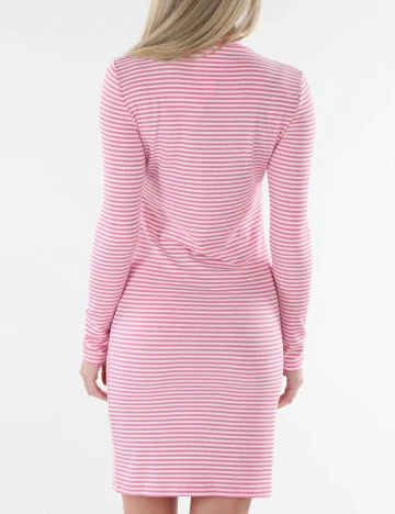 Rochie Scurta Vila, roz/alb, XL Roz