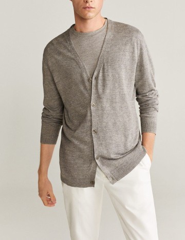 Cardigan Mango, gri, S